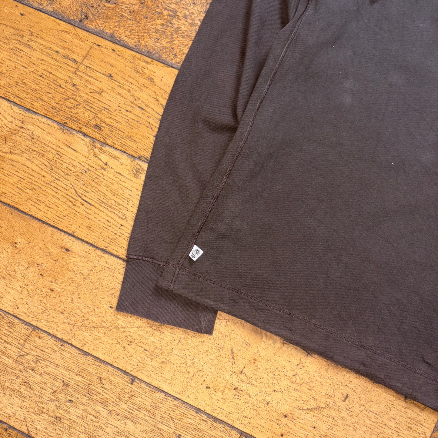 Vintage Timberland Brown Quarter Zip Embroidered Sweatshirt - L