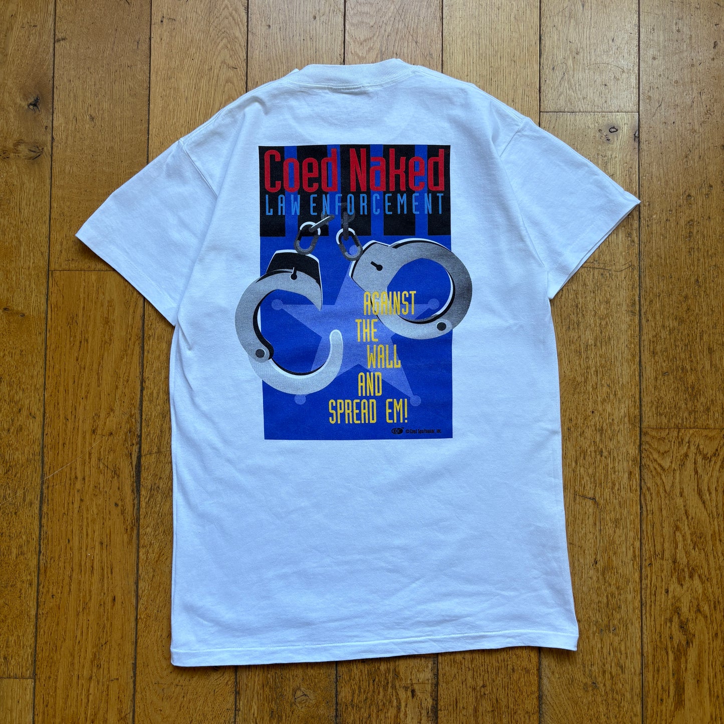 Vintage 90s Coed Sportswear Single Stitch White Graphic T-Shirt - XS