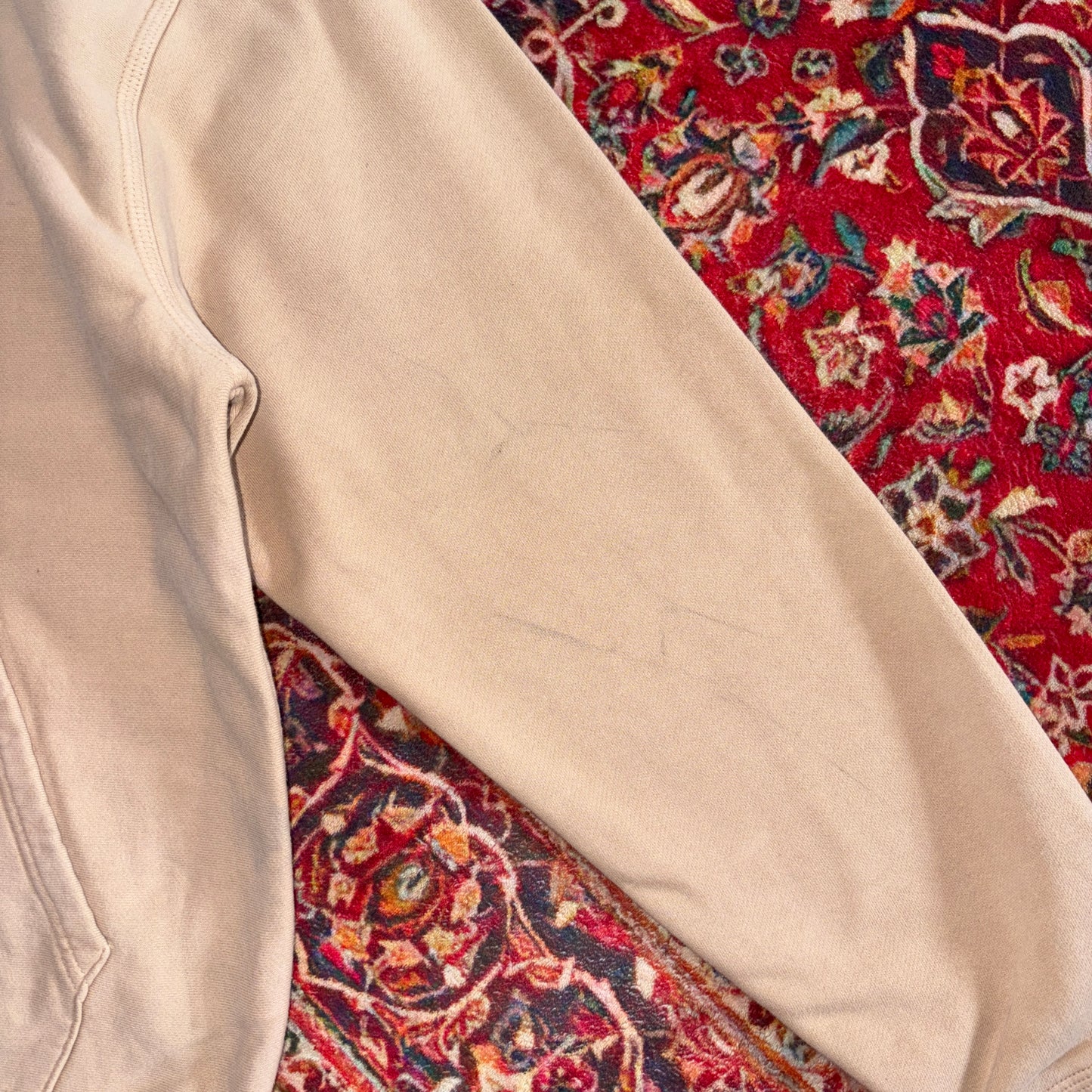 Vintage Stussy Brown Cream Embroidered Hoodie Sweatshirt - L