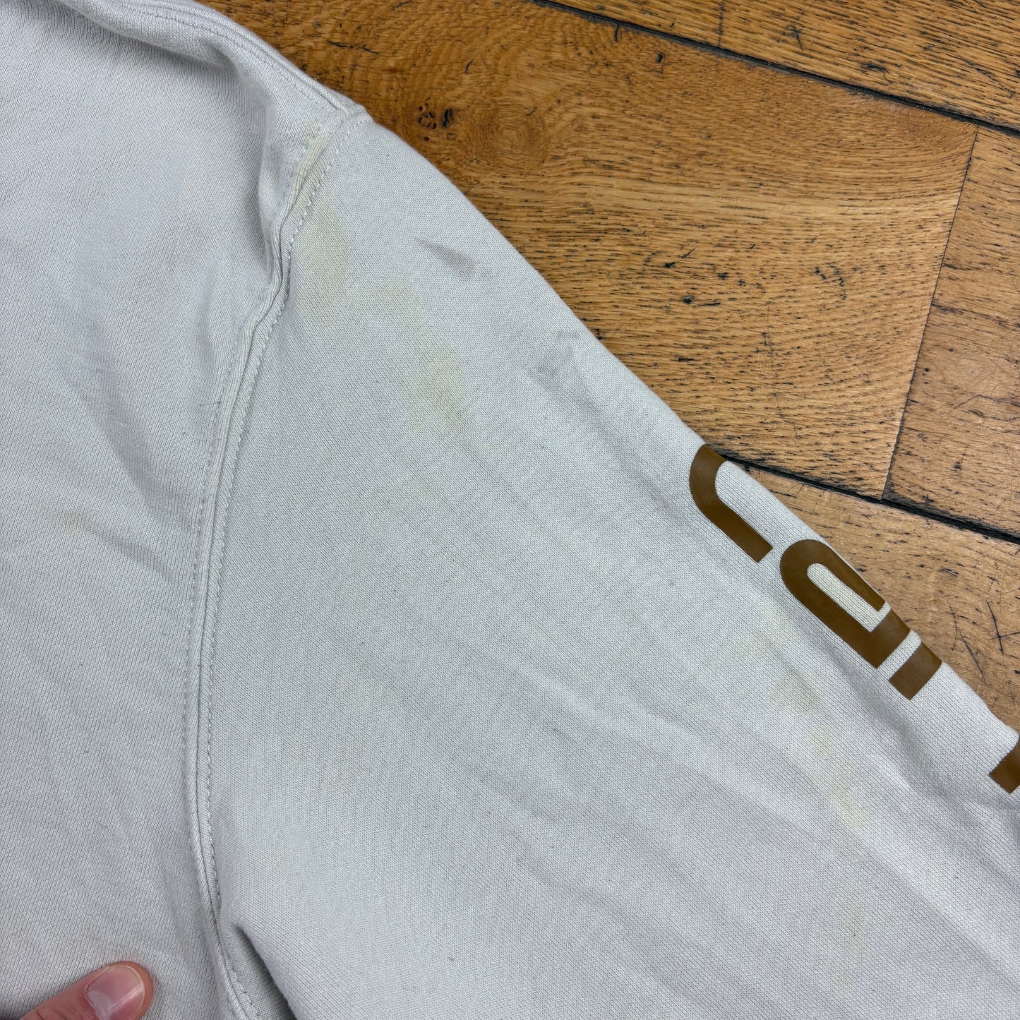 Vintage Carhartt White Hoodie Sweatshirt - XXL