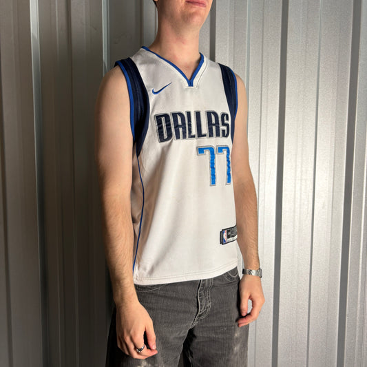 Vintage NBA Mavericks Nike Doncic White Basketball Jersey Shirt Vest - S