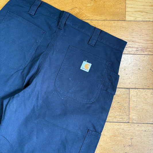 Vintage Carhartt Navy Workwear Baggy Carpenter Shorts - 36