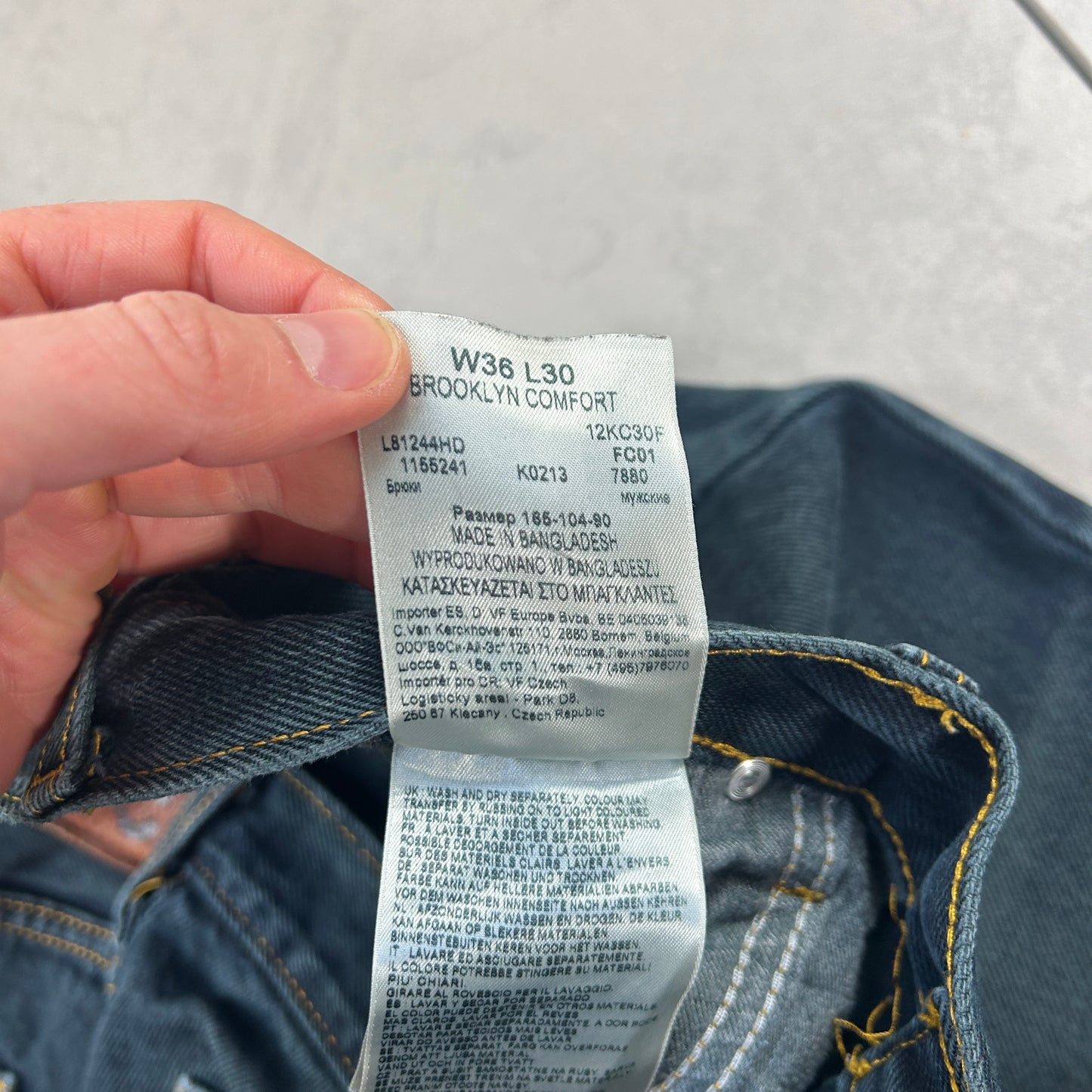 Vintage Lee Straight Dark Blue Denim Jeans - 36