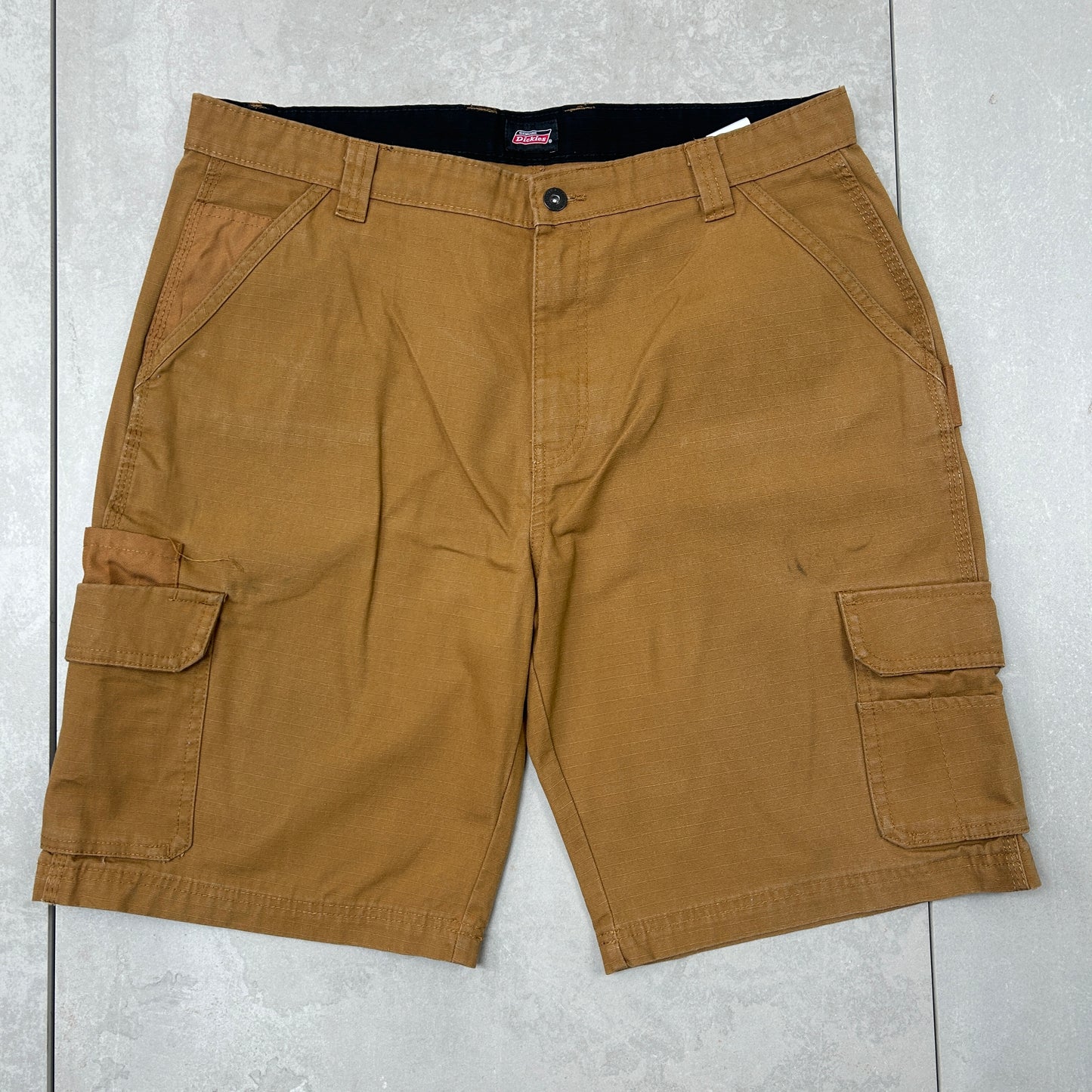 Vintage Dickies Workwear Carpenter Brown Baggy Shorts - 36