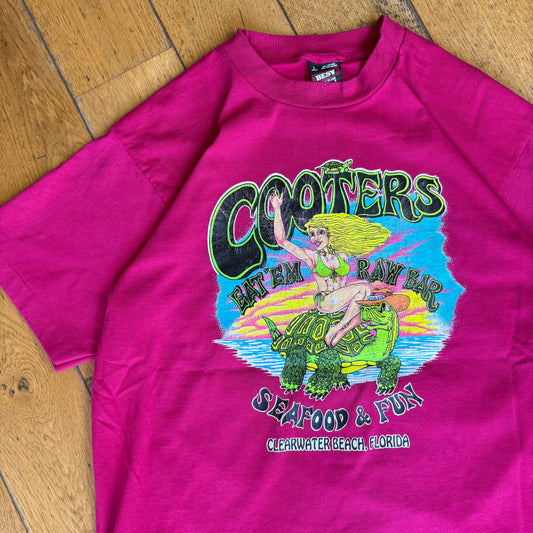 Vintage 90s Cooters Funny Bar Pink Turtle Single Stitch Graphic T-Shirt - S