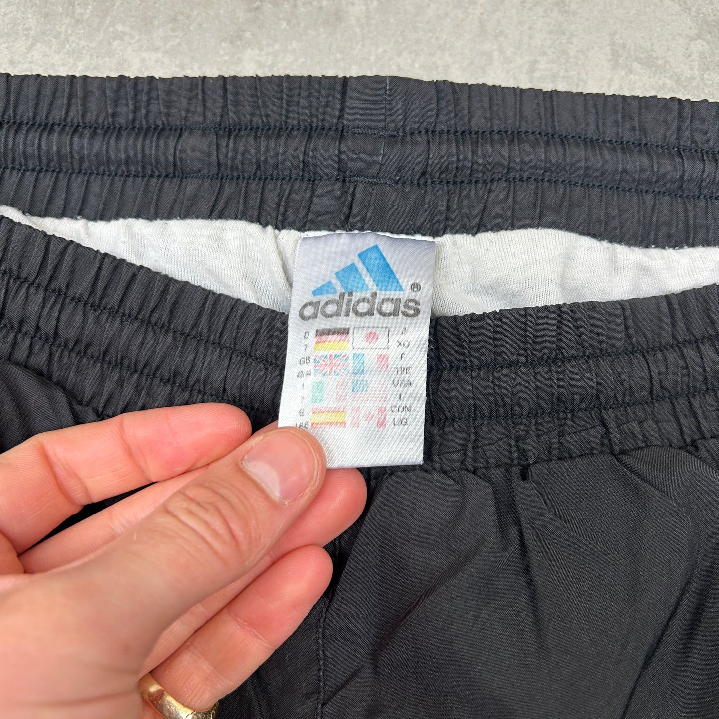 Vintage Adidas Black Baggy Tracksuit Sweatpants Track Pants Bottoms - M