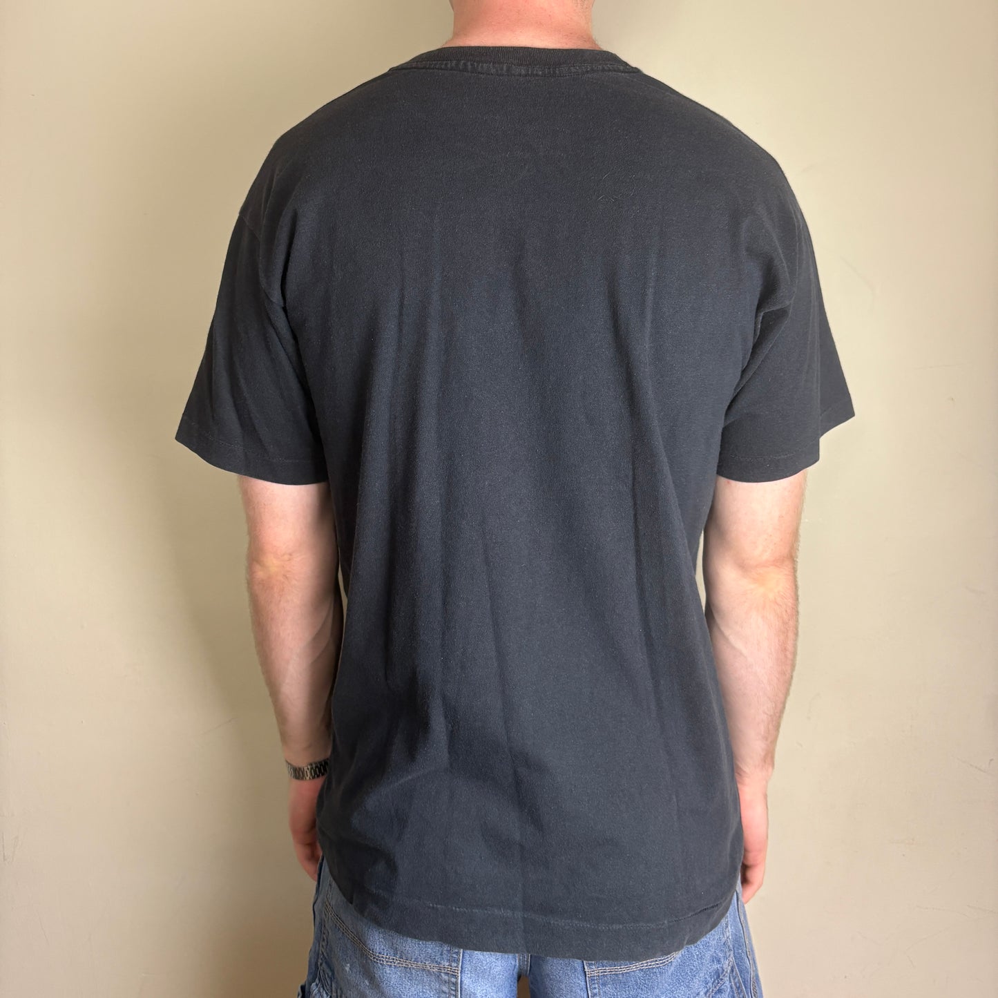 Vintage 90s Time Out Black Single Stitch Graphic T-Shirt - M