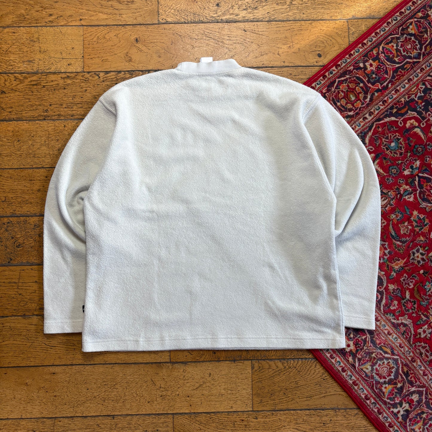 Vintage 90s Adidas Cream Fleece Embroidered Sweatshirt - 2XL