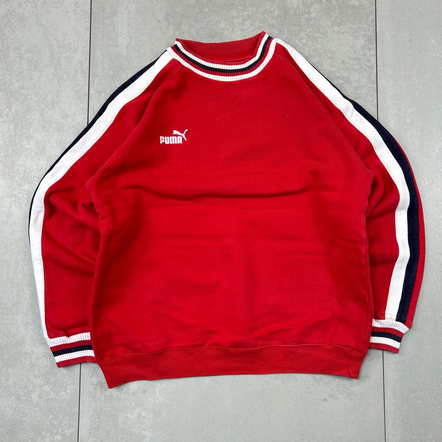Vintage Puma Red Embroidered Sweatshirt - L