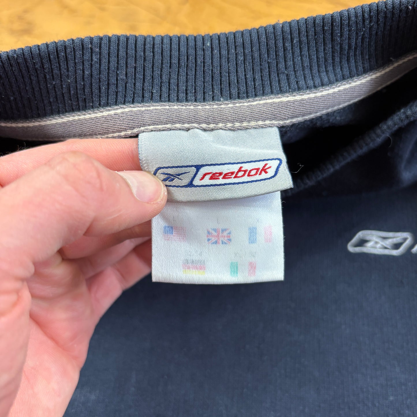 Vintage Reebok Navy Embroidered Sweatshirt - XL