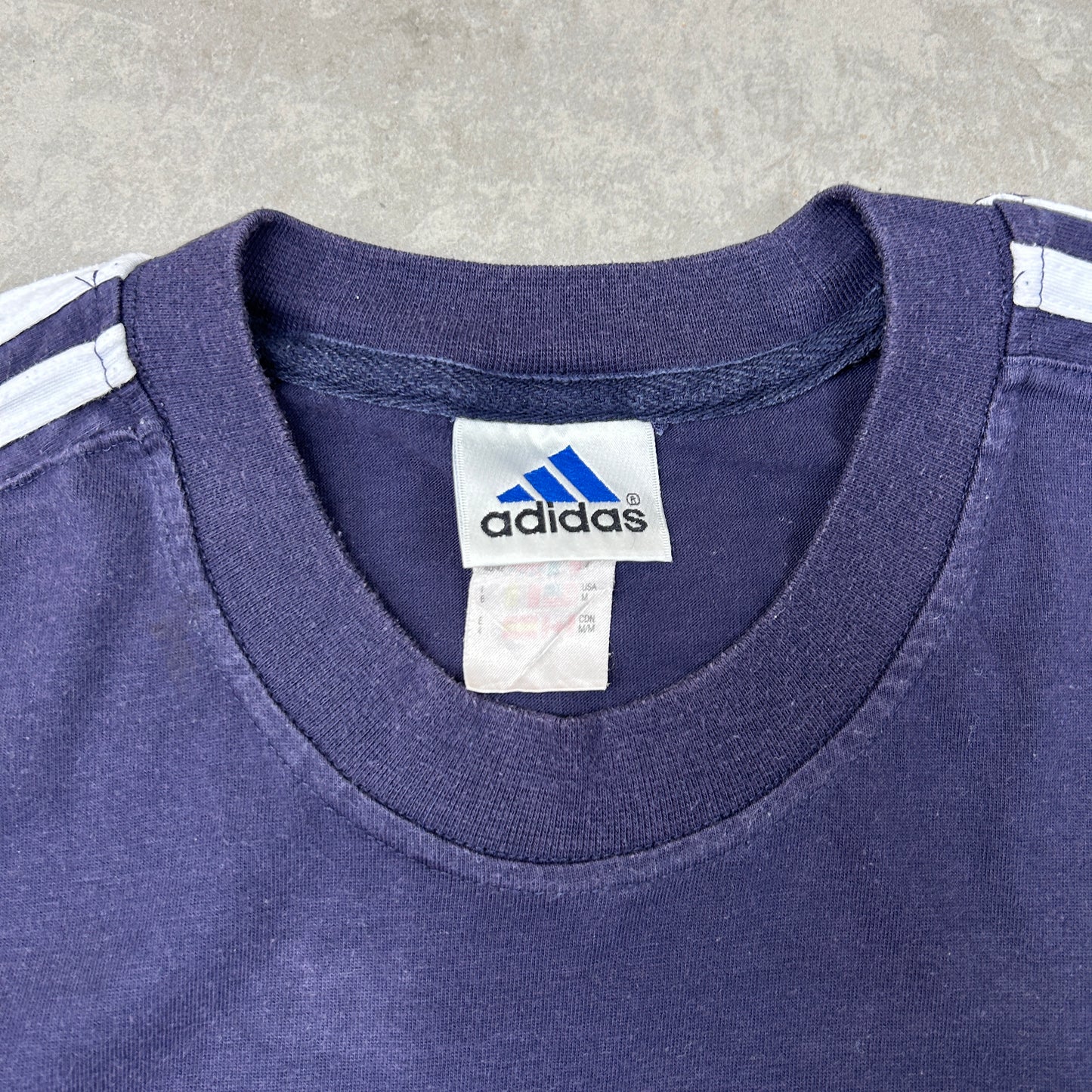 Vintage 90s Adidas Embroidered Navy T-Shirt - M