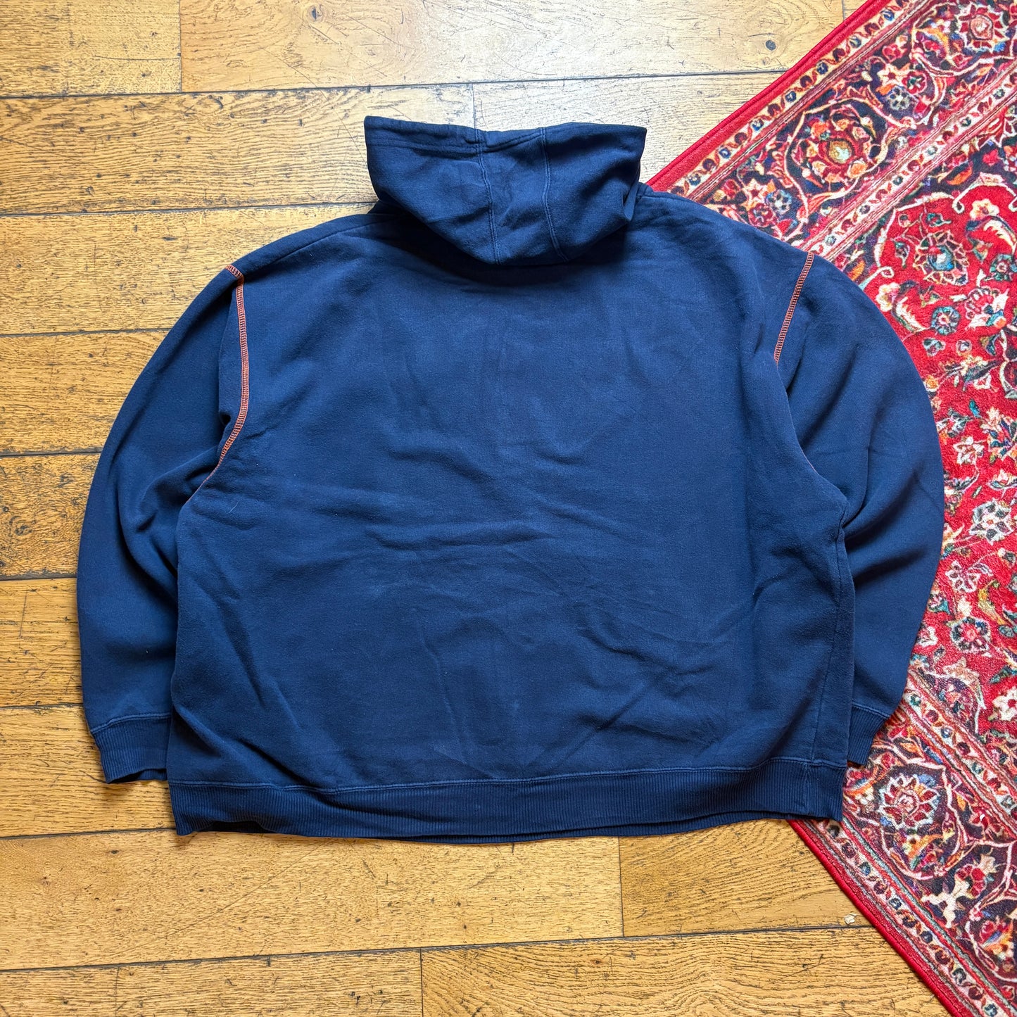 Vintage Starter Navy Syracuse USA College Embroidered Hoodie Sweatshirt - 2XL