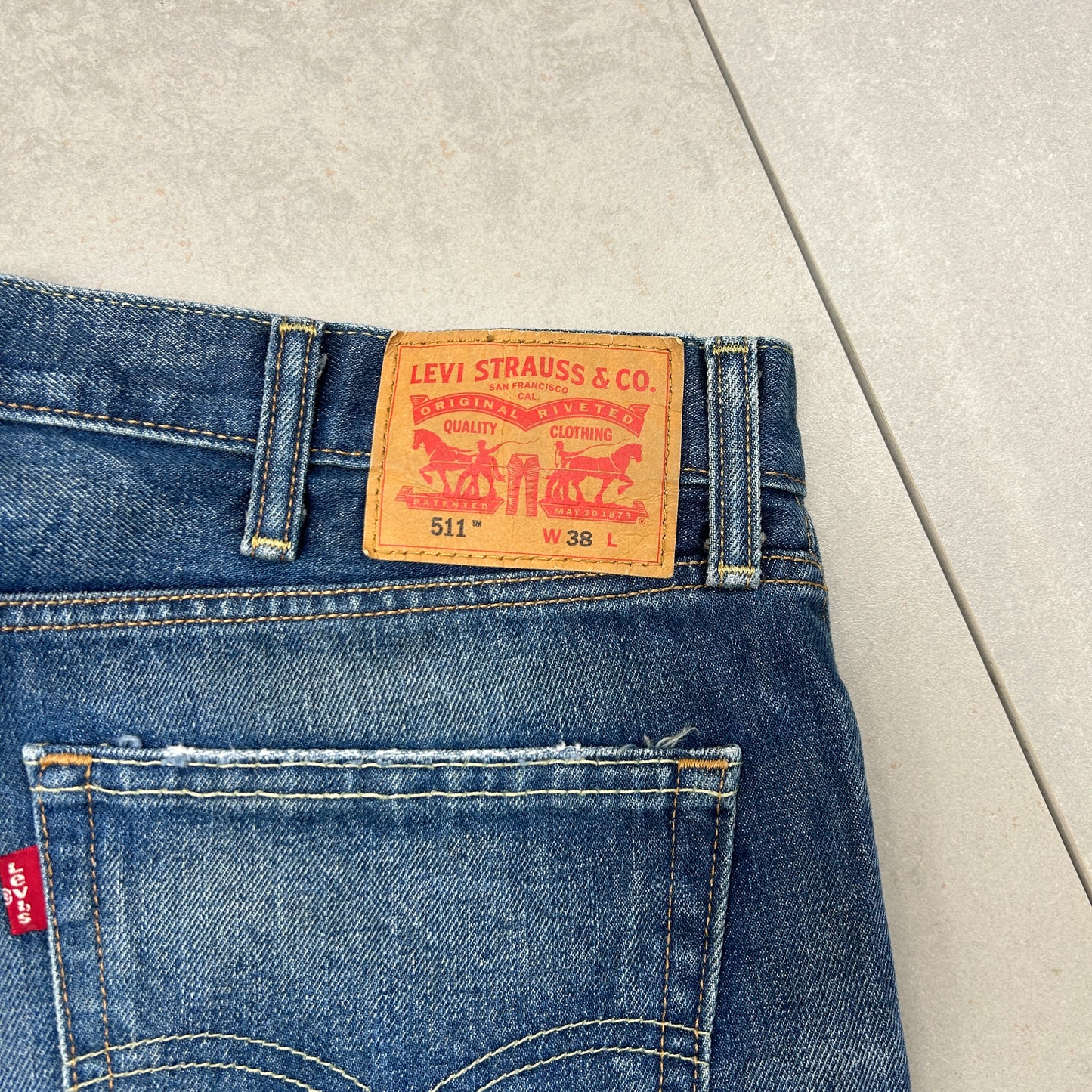 Vintage Levis 511 Slim Blue Denim Shorts - 38