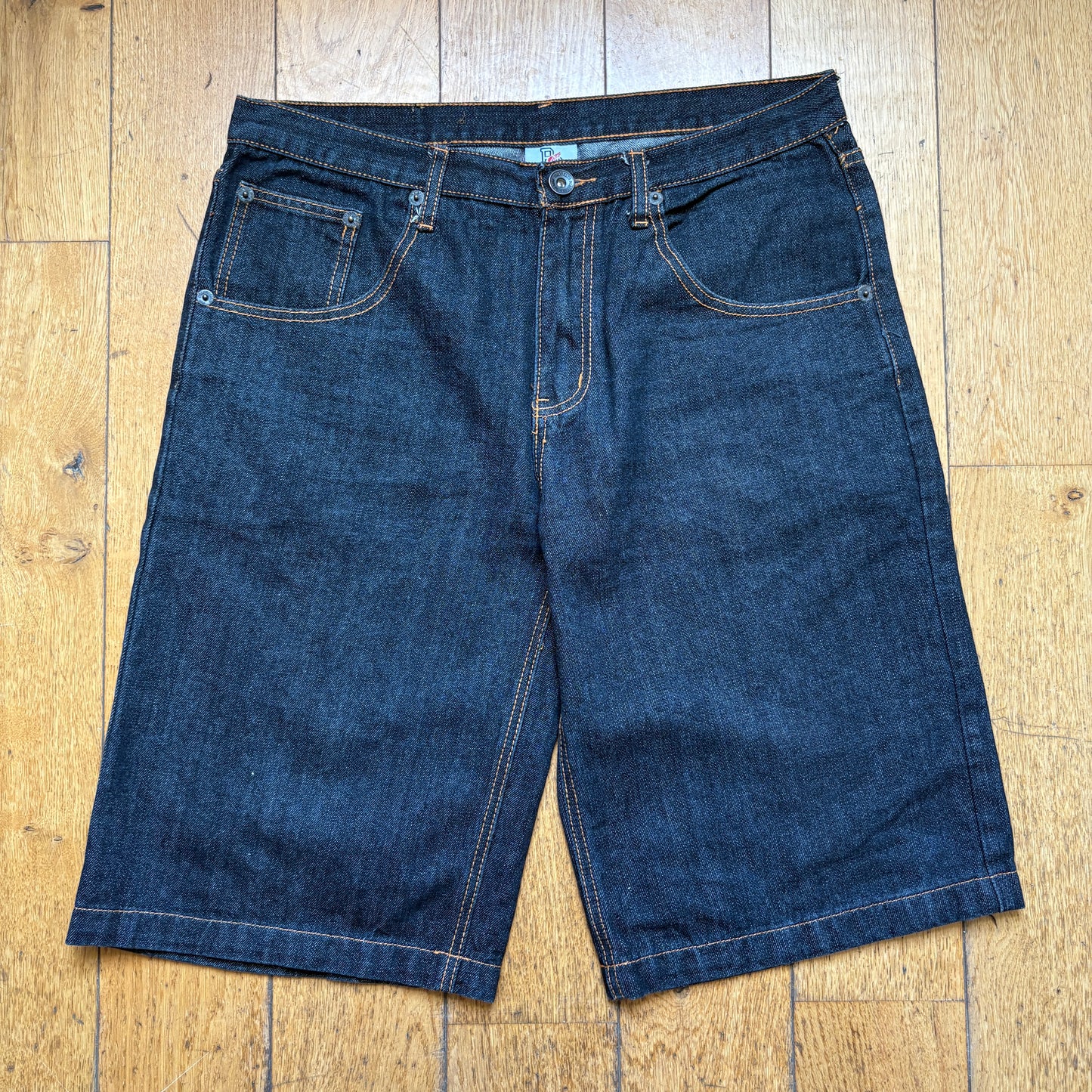 Vintage Embroidered Hip Hop Black Baggy Shorts Jorts - 36