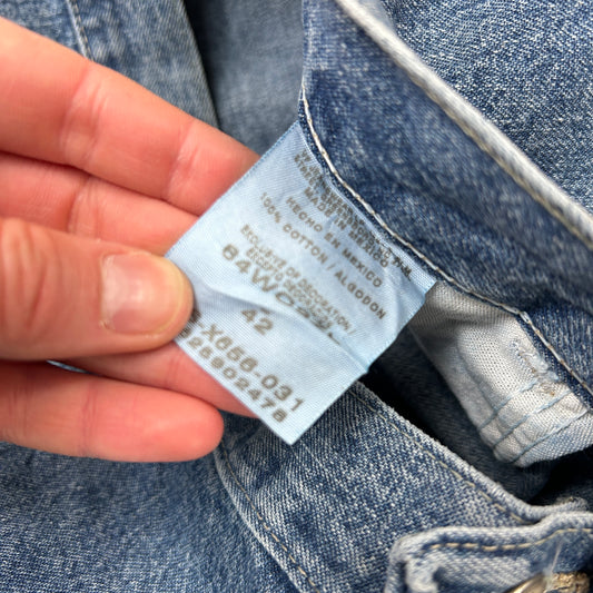 Vintage Wrangler Blue Denim Carpenter Baggy Shorts - 42