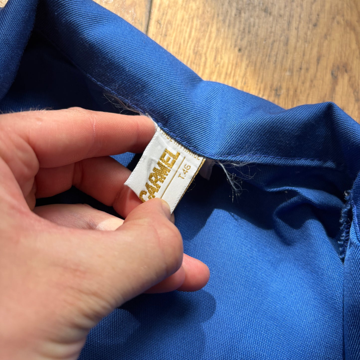 Vintage French Chore Embroidered Workwear Jacket Blue Overcoat - M