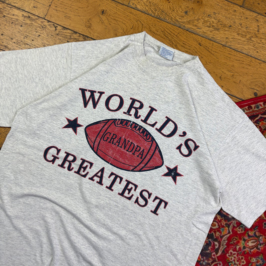 Vintage 90s Grandpa Grey Funny Single Stitch Graphic T-Shirt - XL