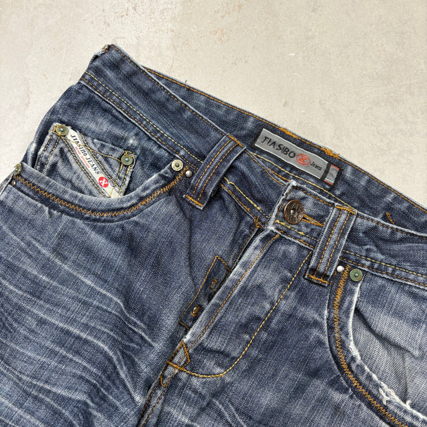 Vintage Embroidered Hip Hop Straight Blue Jeans - 32