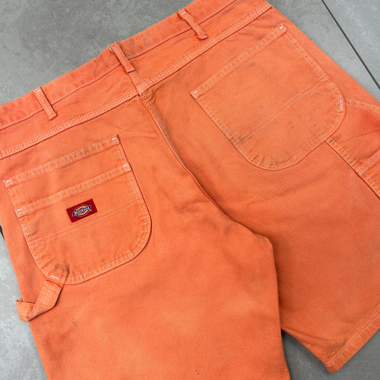 Vintage Dickies Workwear Carpenter Orange Baggy Shorts - 36