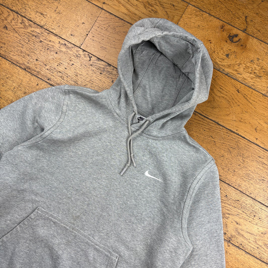 Vintage Nike Grey Swoosh Embroidered Hoodie Sweatshirt - M