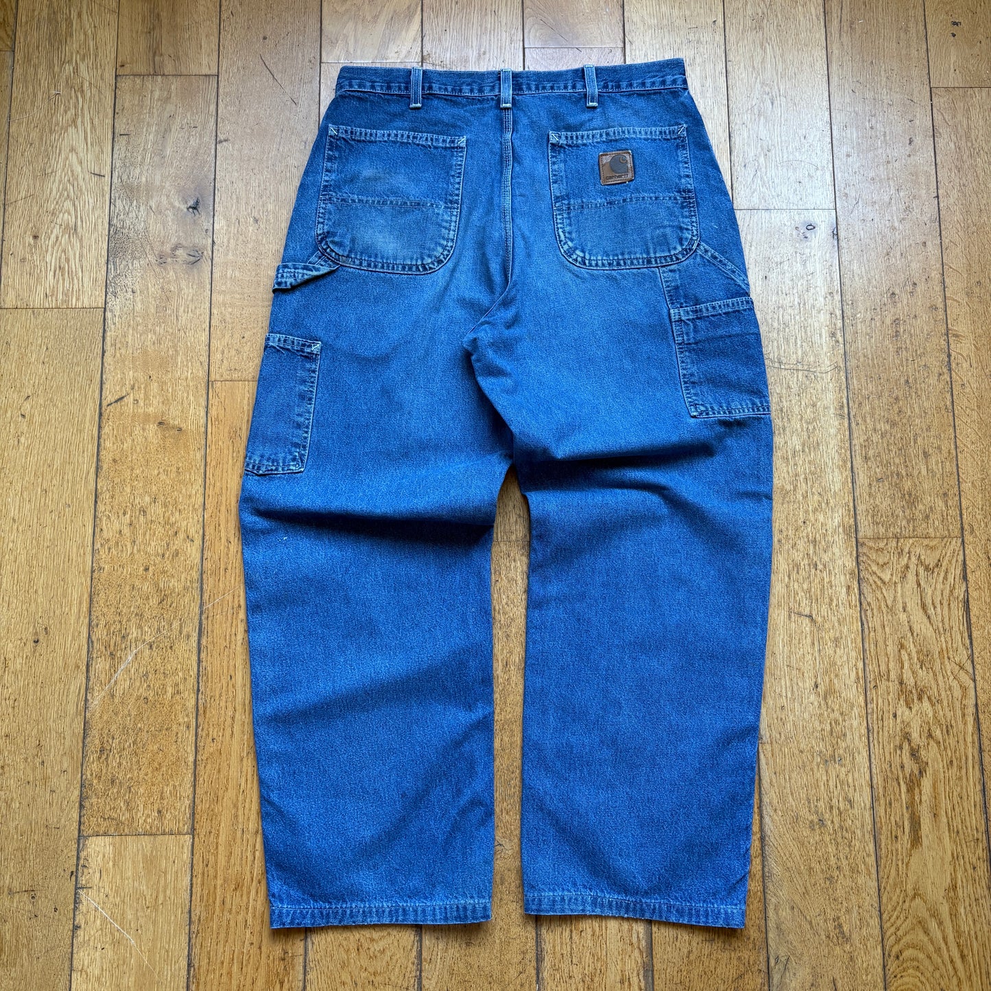 Vintage Carhartt Workwear Carpenter Blue Baggy Trousers - 34