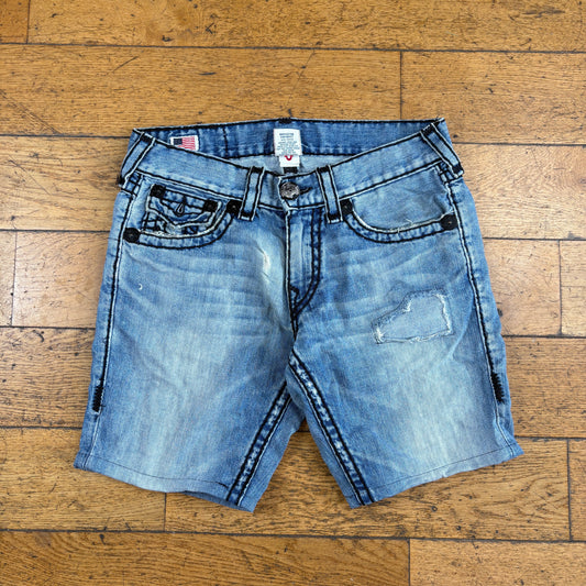 Vintage True Religion Embroidered Blue Y2K Shorts Jorts - 34