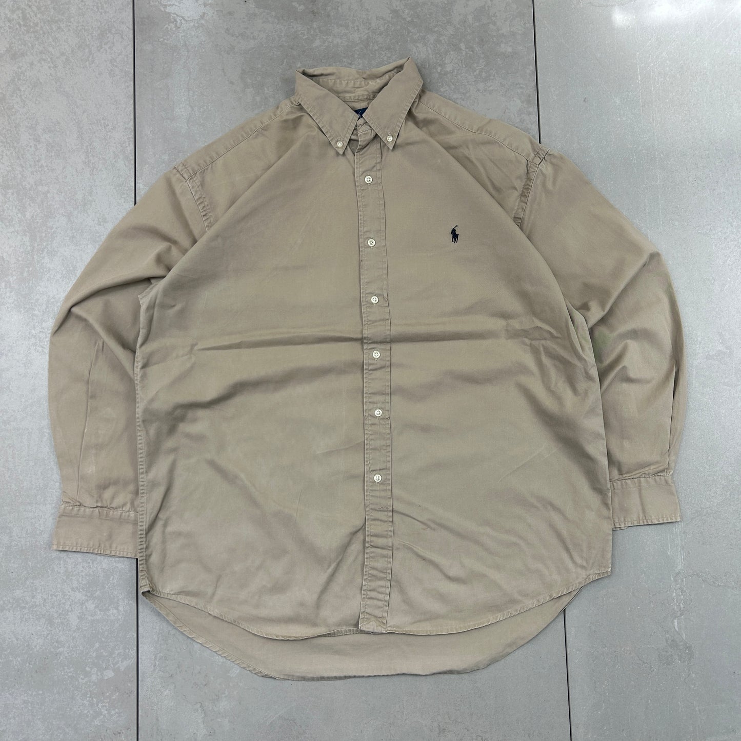 Vintage Ralph Lauren Embroidered Brown Cream Shirt - XL