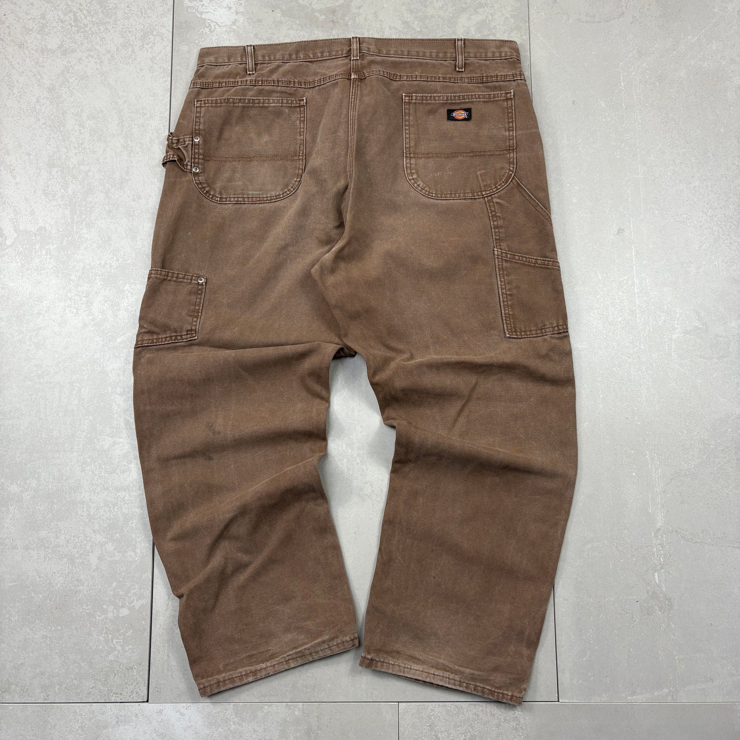 Vintage Dickies Workwear Brown Carpenter Baggy Trousers - 42