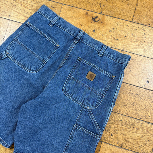Vintage Carhartt Workwear Blue Baggy Carpenter Shorts - 34