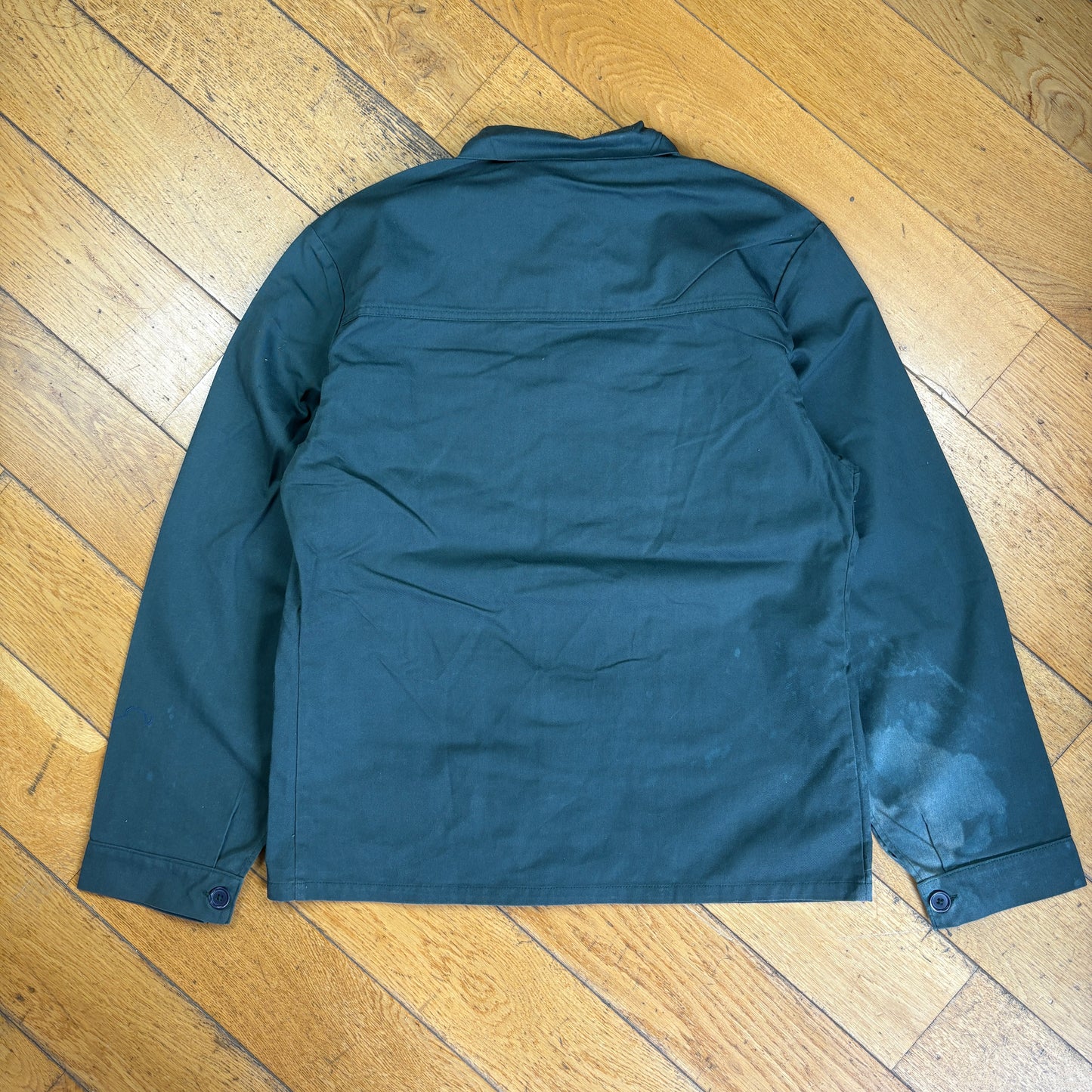 Vintage French Chore Workwear Jacket Green Overcoat - S