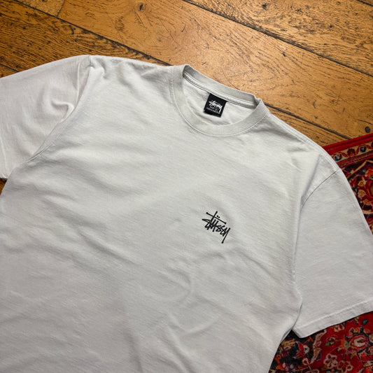 Vintage Stussy White Cream Bone Graphic T-Shirt - L