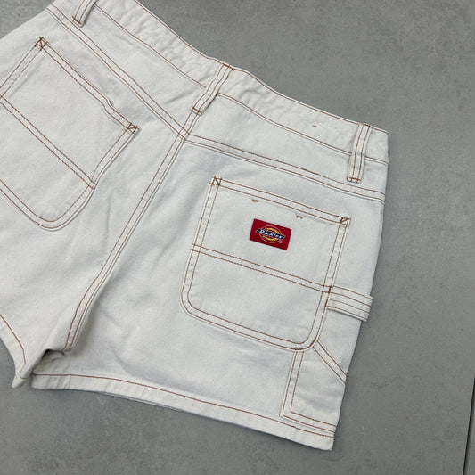 Vintage Dickies Womens Workwear Carpenter Cream Shorts - Size 8