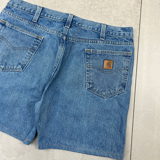 Vintage Carhartt Workwear Baggy Carpenter Blue Shorts - 38