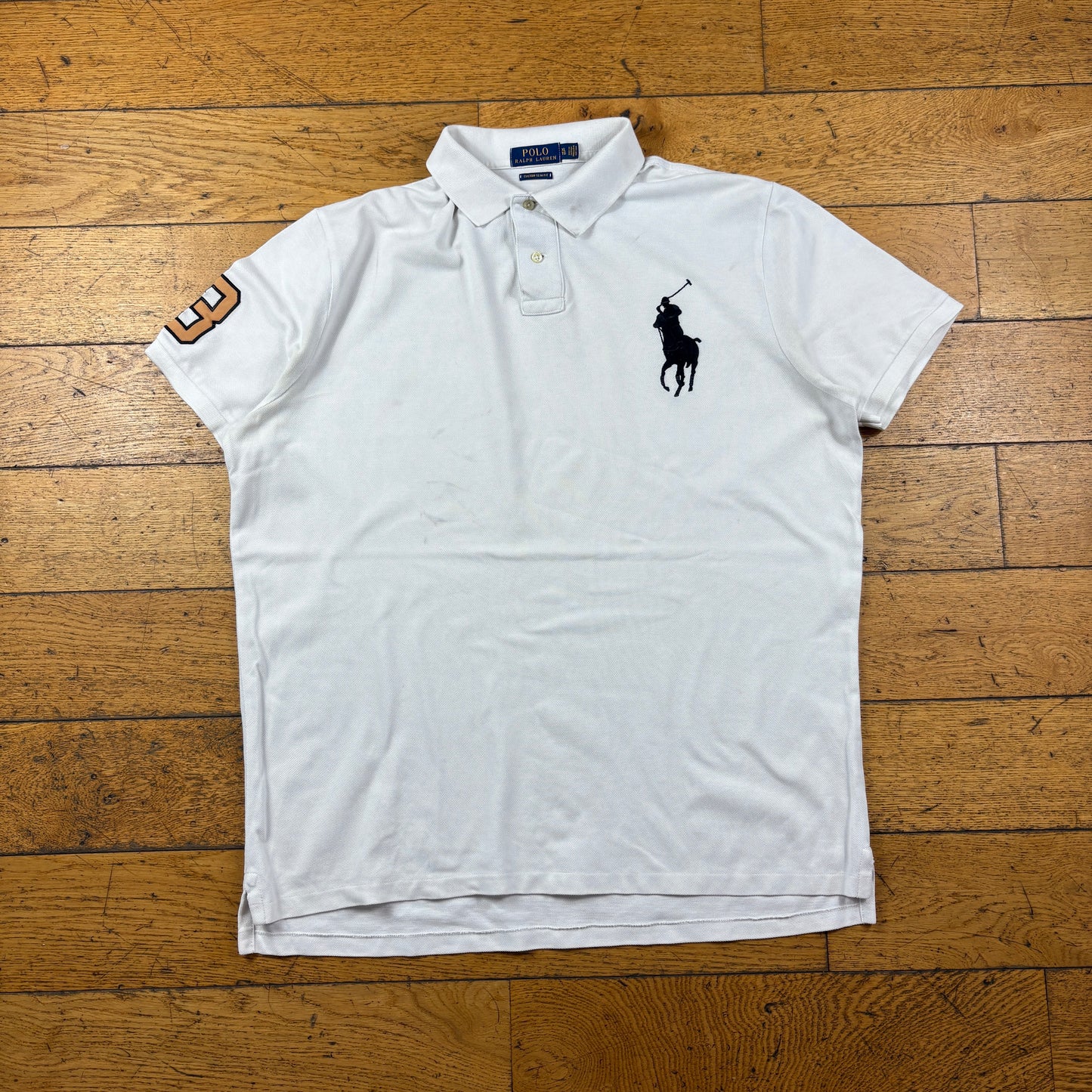 Vintage Ralph Lauren Big Pony White Polo T-Shirt - XL