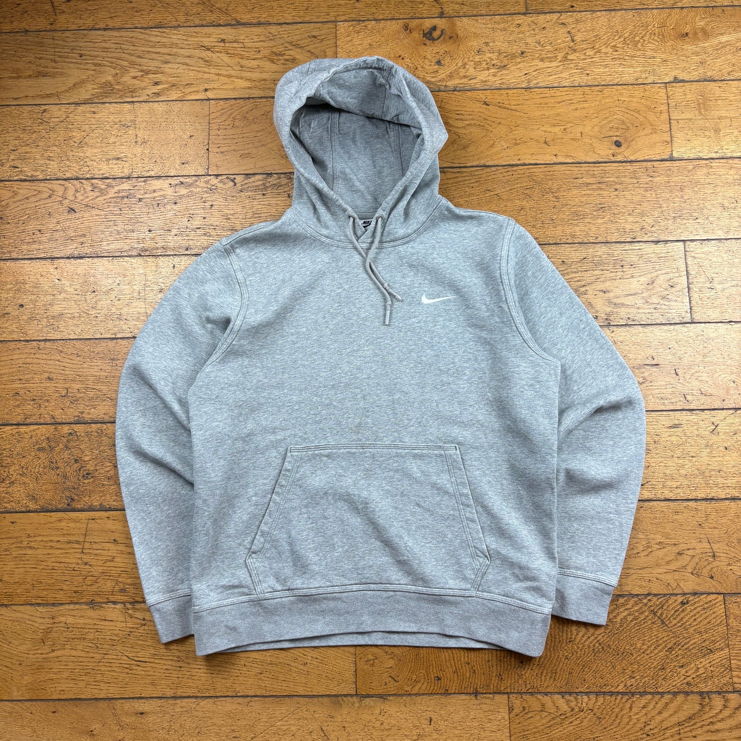 Vintage Nike Grey Swoosh Embroidered Hoodie Sweatshirt - M