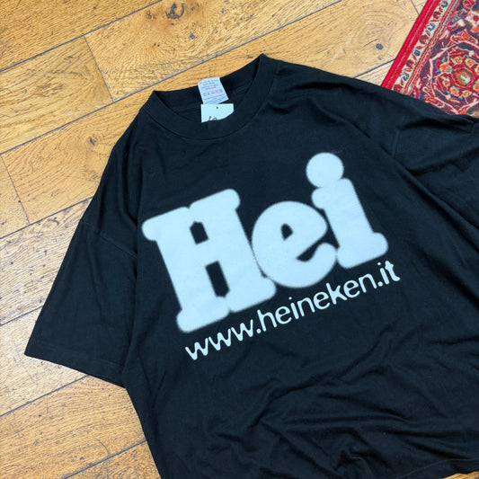 Vintage Heinekin Beer Black Graphic T-Shirt - XL