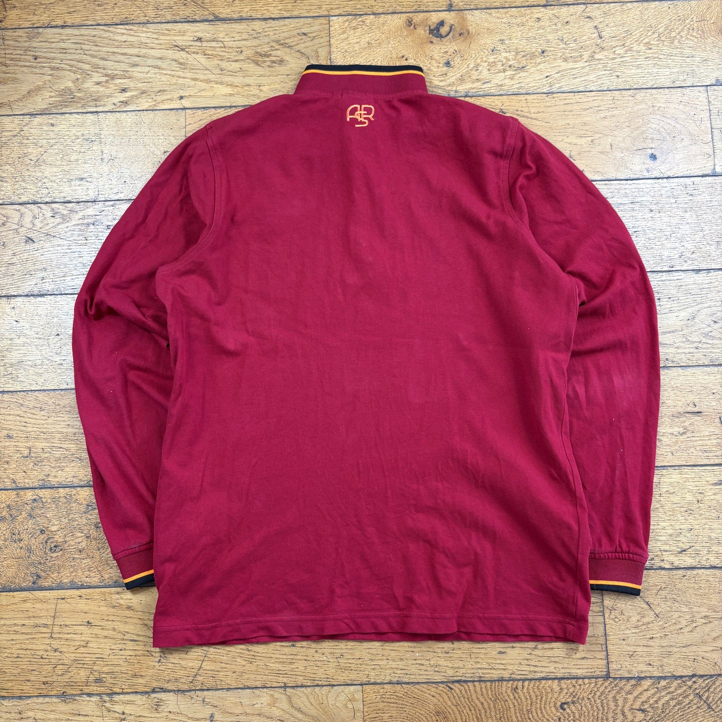 Vintage Diadora AS Roma Burgundy Football Embroidered Training Top - L