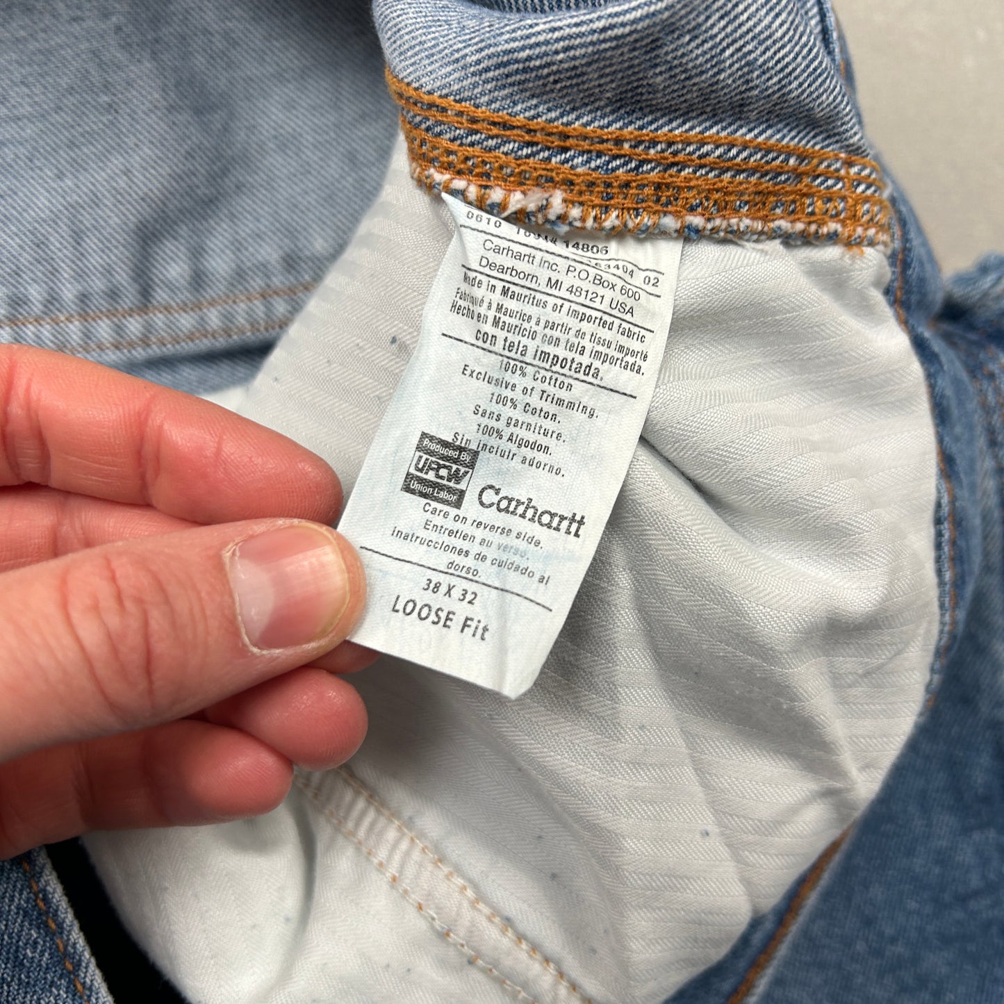 New Carhartt Double Knee Carpenter Baggy Blue Jeans - 40