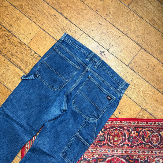 Vintage Dickies Workwear Carpenter Baggy Blue Jeans - 38L