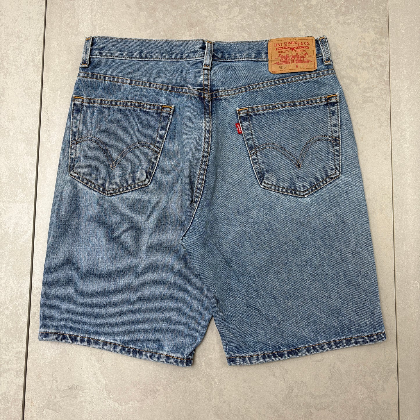 Vintage Levis 505 Blue Baggy Denim Shorts - 33
