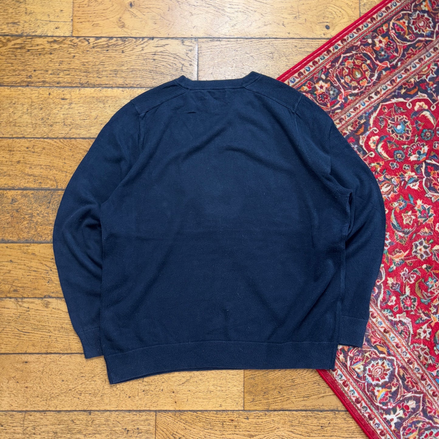 Vintage Nautica Navy Embroidered Knit Jumper - XL