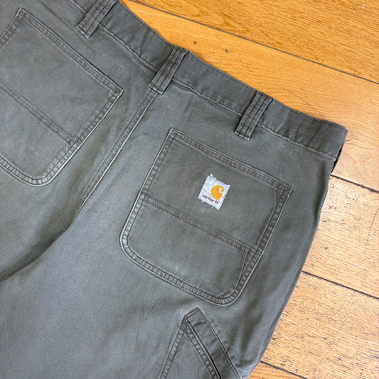 Vintage Carhartt Grey Workwear Baggy Carpenter Shorts - 34