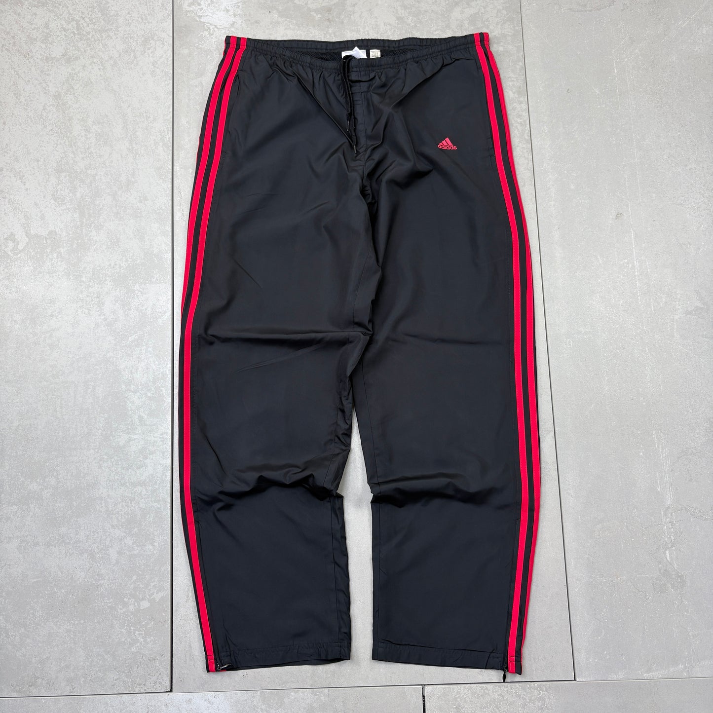 Vintage Adidas Black Baggy Tracksuit Sweatpants Track Pants Bottoms - L