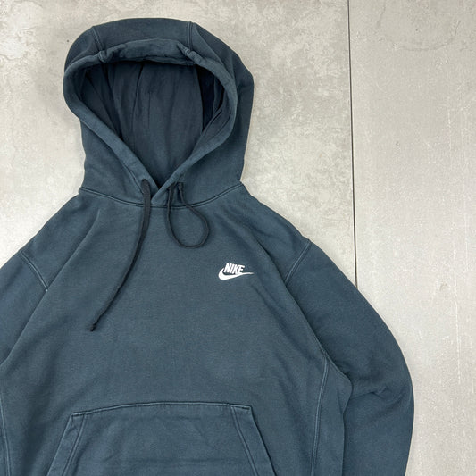 Vintage 00s Nike Swoosh Embroidered Black Hoodie Sweatshirt - S