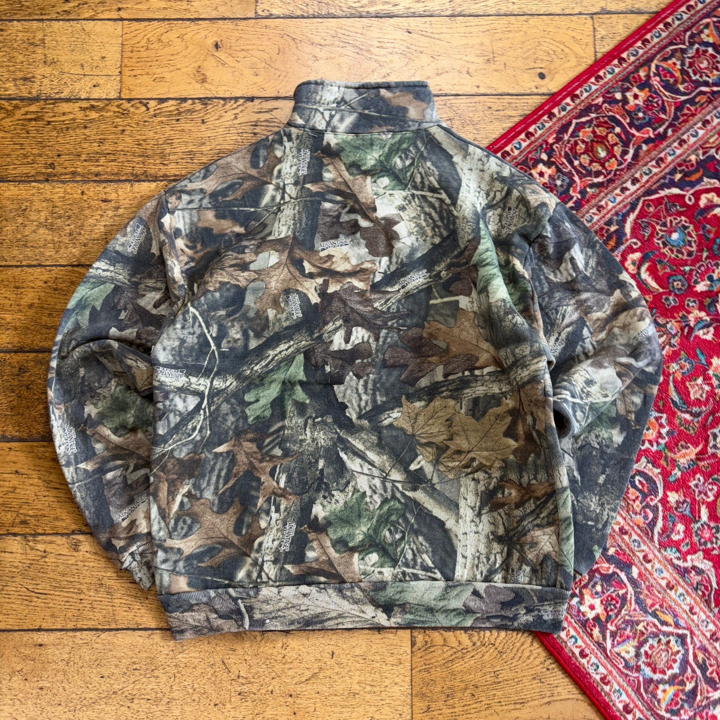 Vintage Realtree Camo Green Quarter Zip Sweatshirt - L