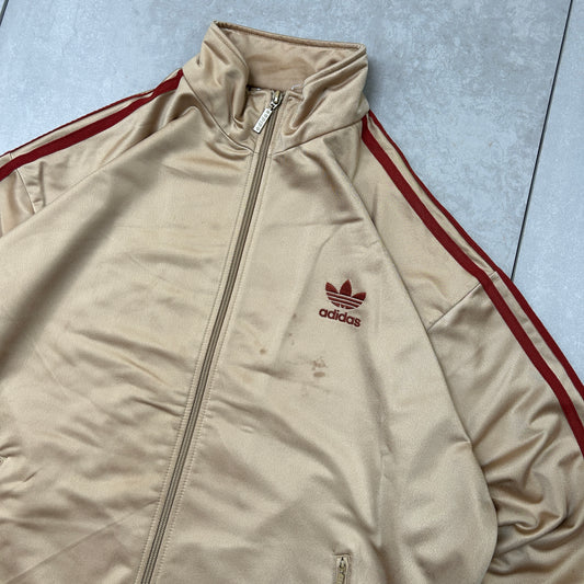 Vintage 80s Adidas Brown Tracksuit Track Shell Windbreaker Jacket - L