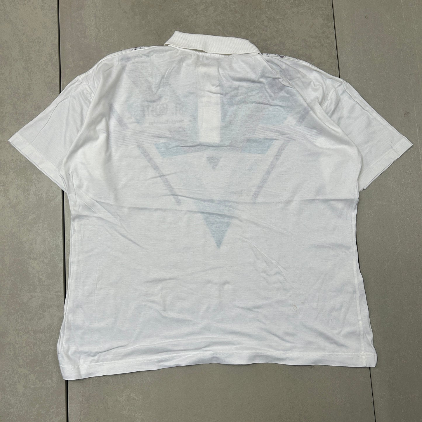 Vintage Sergio Tacchini White Embroidered Polo Shirt - XL