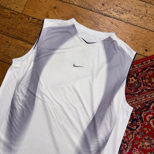 Vintage Y2K Nike White T90 Graphic Vest - XL