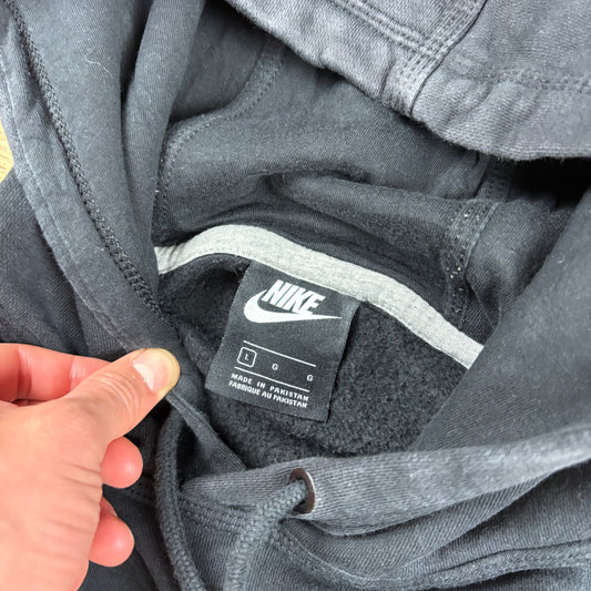 Vintage Nike Black Embroidered Hoodie Sweatshirt - L