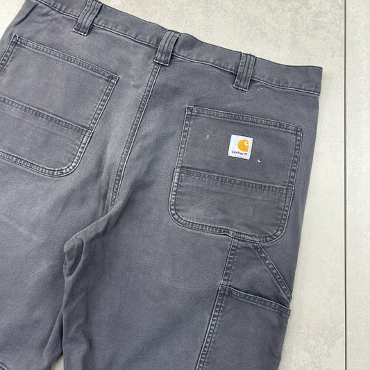Vintage Carhartt Workwear Baggy Grey Carpenter Shorts - 36